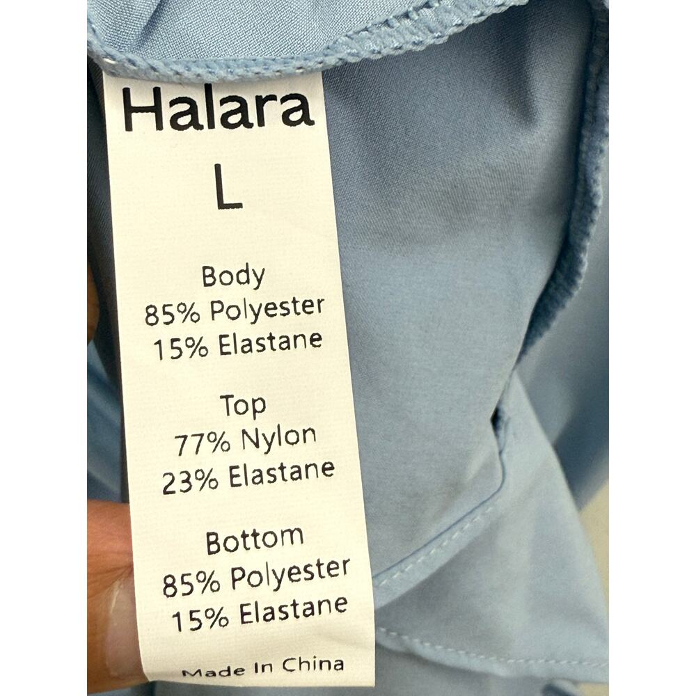 NWT Halara Breezeful Pocket Flowy Flare Maxi Dress L Ballad Blue Quick Dry - Picture 11 of 12